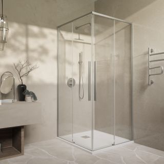 Душевой уголок Vincea Slim-N VSS-4SN8010CLBN, 1000*800, брашированный никель, стекло прозрачное