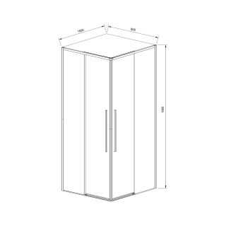 Душевой уголок Vincea Slim-N VSS-4SN8010CLG, 1000*800, брашированное золото, стекло прозрачное