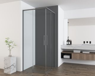 Душевой уголок Vincea Ultima VSS-7UL9010CLGM, 900*1000, вороненая сталь, стекло прозрачное