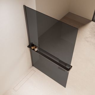 Душевая перегородка Vincea Walk-In VSW-1HR110CGGM, 1100*2000, вороненая сталь, стекло тонированное