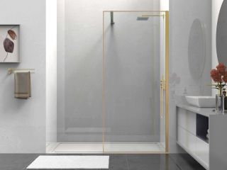 Душевая перегородка Vincea Walk-In HS VSW-1HS100CLG, 1000*2000, брашированное золото, стекло прозрачное