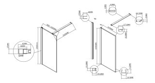 Душевая перегородка Vincea Walk-In HS VSW-1HS100CLG, 1000*2000, брашированное золото, стекло прозрачное