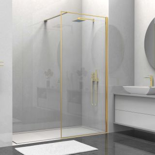 Душевая перегородка Vincea Walk-In HS VSW-1HS800CLG, 800*2000, брашированное золото, стекло прозрачное