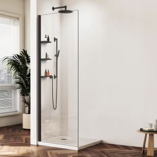 Душевая перегородка Vincea Walk-In VSW-1HWS120CLB, 1200*2000, черный, стекло прозрачноe