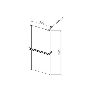 Душевая перегородка Vincea Walk-In HR VSW-4HR900CG, 900*2000, хром, стекло тонированное