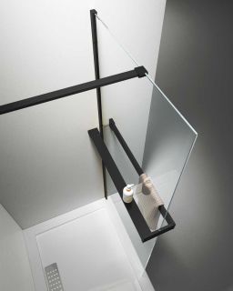 Душевая перегородка Vincea Walk-In HR VSW-4HR900CLB, 900*2000, черный, стекло прозрачное