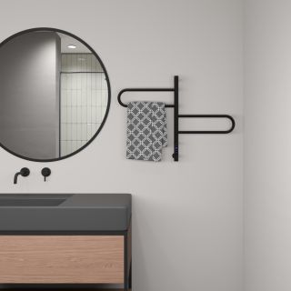 Полотенцесушитель электрический Vincea VTD-1R1CBE 44×60, черный, таймер