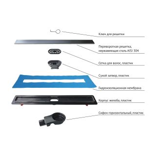 Душевой лоток Berges Optim Line Plus 090518 80см хром глянцевый