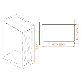 Душевая перегородка RGW WA-002B 35100207-14 70см чёрный