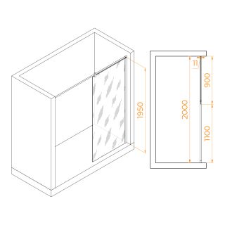 Душевая перегородка RGW WA-033 351003309-11 90см хром