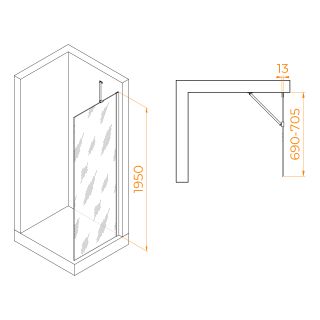 Душевая перегородка RGW WA-110 351011007-11 70см хром