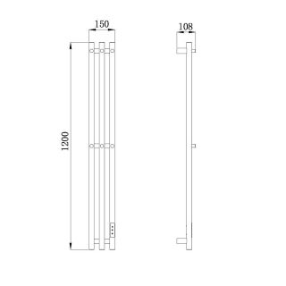 Полотенцесушитель электрический Raglo R350.17.03 15x120 см сенсорный с терморегулятором золотой сатин