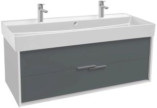 Тумба под раковину Jacob Delafon Vivienne EB1669-J5-J54 120 см белый глянец/серый матовый
