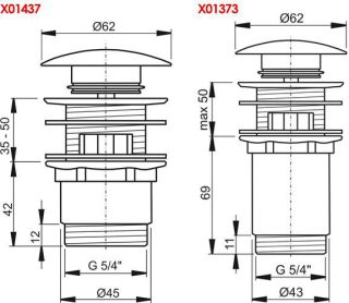 Донный клапан Ravak X01373 Click-Clack