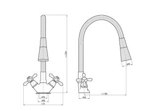 Смеситель для кухни Rav Slezak Morava Retro MK120.5/13S хром белый