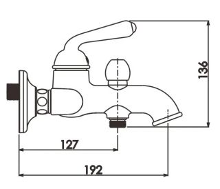 Смеситель для ванны Rose R0202H чёрный матовый
