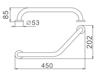 Поручень для ванной Haiba HB1717 46см хром