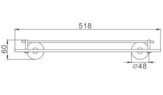 Полка стеклянная Haiba HB8707 чёрный матовый