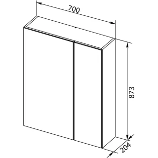 Зеркальный шкаф Aquanet Нью-Йорк 203952 70 см шпон орех