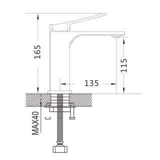 Смеситель для раковины Shevanik S6101G золотой сатин