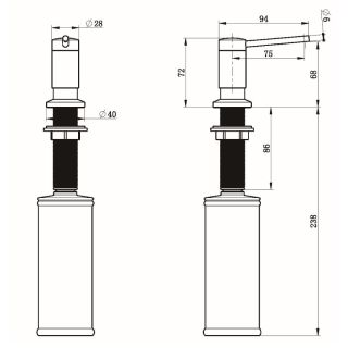 Дозатор для кухонной мойки Grandex Aqua Joy 9000261 золото
