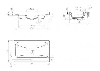 Раковина Cersanit MODUO 80 S-UM-MOD80/1