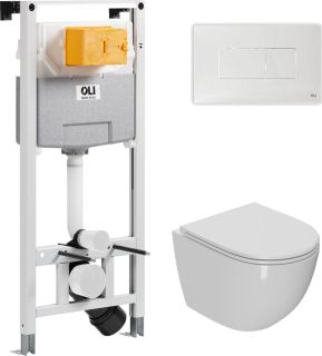 Комплект унитаза с инсталляцией Point Афина 879235pKA01+PN41041 с сиденьем Микролифт