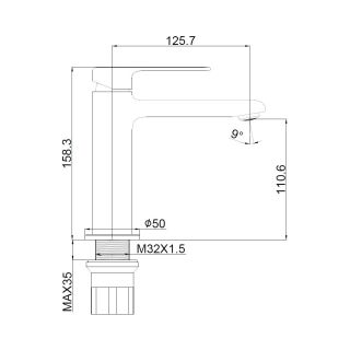Смеситель для раковины Maretti Torino-GR TR32RF323, графит