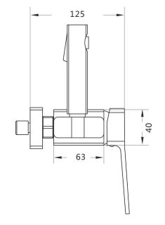 Гигиенический душ со смесителем Shevanik S9905T-1 оружейная сталь