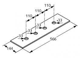 Видимая часть монтажной панели Kludi хром 1602105
