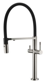 Смеситель для кухни Boheme Uno 115-NB с краном для питьевой воды никель брашированный