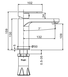 Смеситель для раковины Raglo R50.10.09 графит