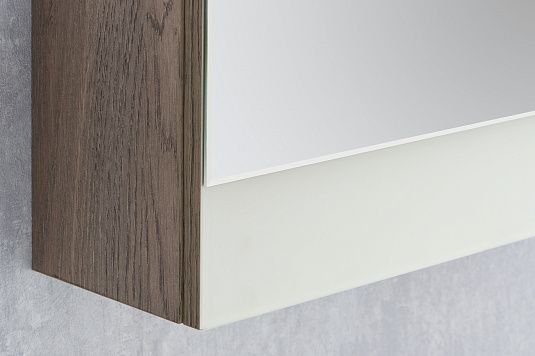 Зеркальный шкаф Акватон Эмма 46см белый/дуб наварра 1A221802EAD80