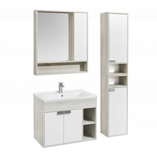 Зеркальный шкаф Акватон Флай 80см белый/дуб крафт 1A237702FAX10