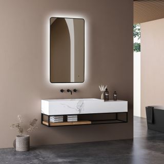 Зеркало с подсветкой ABBER See AG6102SCB 60см чёрный