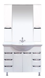 Зеркальный шкаф с подсветкой Misty Орхидея 105см белый