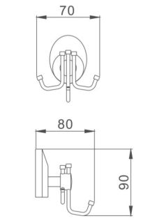 Крючок для ванной комнаты Haiba HB1605-3 хром