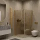 Душевой уголок на монопетле by Deonria U-80-79-6-BR-G 80x79см золото/бронза
