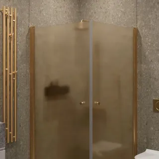 Душевой уголок на монопетле by Deonria U-80-79-6-BR/M-GS 80x79см золото/бронза матовая