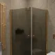 Душевой уголок на монопетле by Deonria U-90-89-6-GM-G 90x89см золото/графит матовый