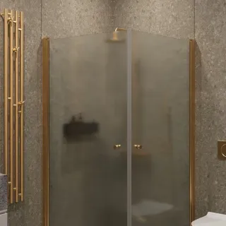 Душевой уголок на монопетле by Deonria U-90-89-6-S-G 90x89см золото/сатин