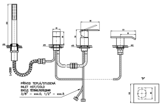 Смеситель на борт ванны Rav Slezak Loira LR573.5P хром