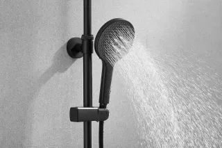 Душевая стойка Rose R3996H с термостатом чёрный матовый